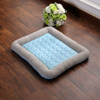 Pet Cooling Pad Bed For Dogs Cats Mat Pet Blanket Ice Silk Material Soft For Summer Sleeping  Blue Breathable