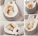 Cat Sleeping Donut Bed Warm and Cuddly Soft