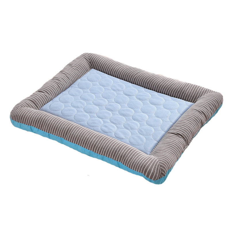 Pet Cooling Pad Bed For Dogs Cats Mat Pet Blanket Ice Silk Material Soft For Summer Sleeping  Blue Breathable