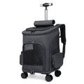 Portable Folding Trolley Feline Backpack For Easy Traveling For the most Finicky Cat That is Also a Cat Backpack With Universal Wheel Trolley