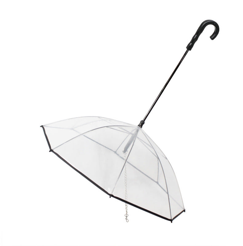 Cat or Dog Transparent Umbrella With Traction Chain Removable Umbrella