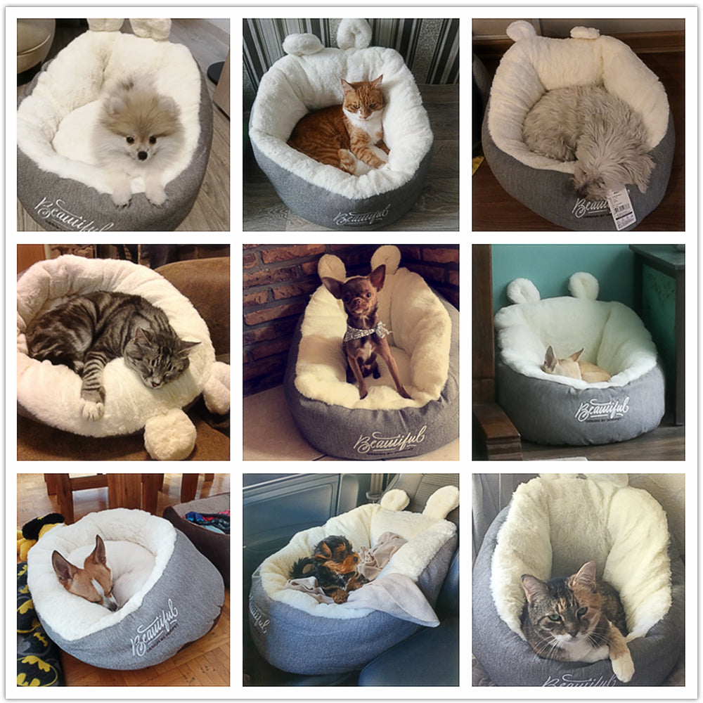 Cat Sleeping Donut Bed Warm and Cuddly Soft