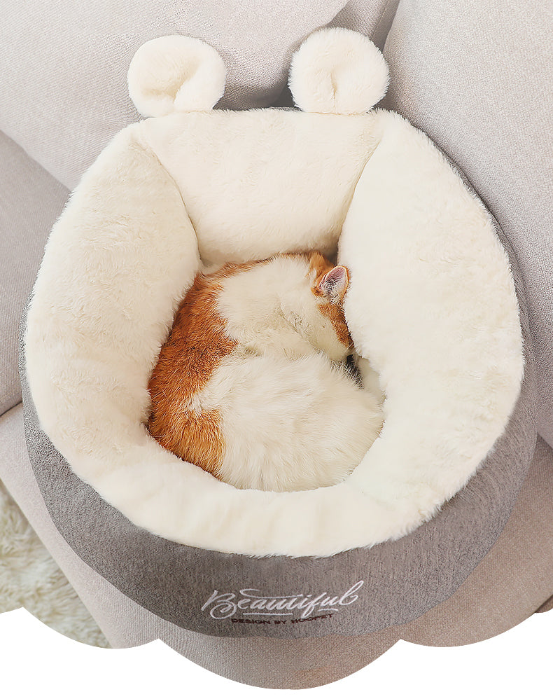 Cat Sleeping Donut Bed Warm and Cuddly Soft
