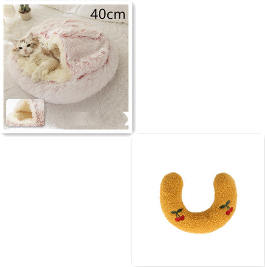 Cat Bed 2in1 Any Pet Winter Bedding That's Round Plush Warm and Soft