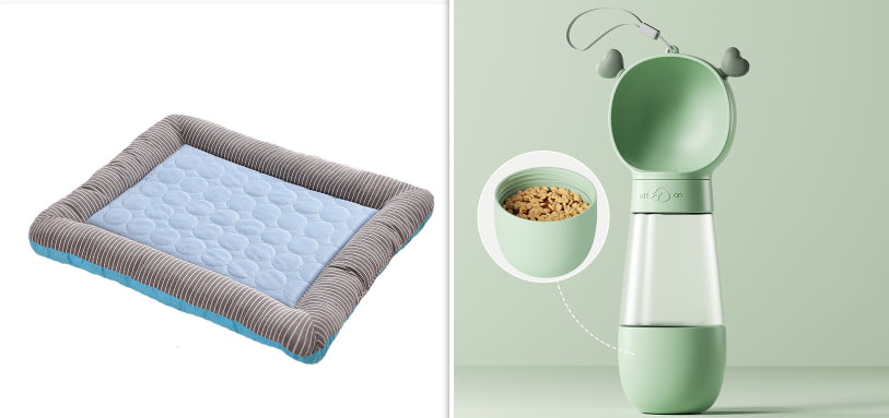 Pet Cooling Pad Bed For Dogs Cats Mat Pet Blanket Ice Silk Material Soft For Summer Sleeping  Blue Breathable