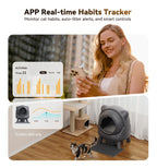 Self Cleaning Litter Box,Automatic Cat Litter Box for Multi Cats,FEELNEEDY Odor Control,litiere Pour Chat autonettoyant, Extra Large, APP Control,Safety Sensors, with 1 Trash Bag and Litter Mat