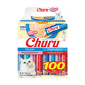 INABA Churu Cat Treats, Lickable, Squeezable Creamy Purée with Vitamin E, 14 Grams per Tube, 120 Tubes Total, Tuna Variety