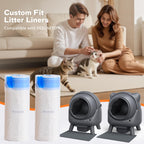 Self Cleaning Litter Box,Automatic Cat Litter Box for Multi Cats,FEELNEEDY Odor Control,litiere Pour Chat autonettoyant, Extra Large, APP Control,Safety Sensors, with 1 Trash Bag and Litter Mat