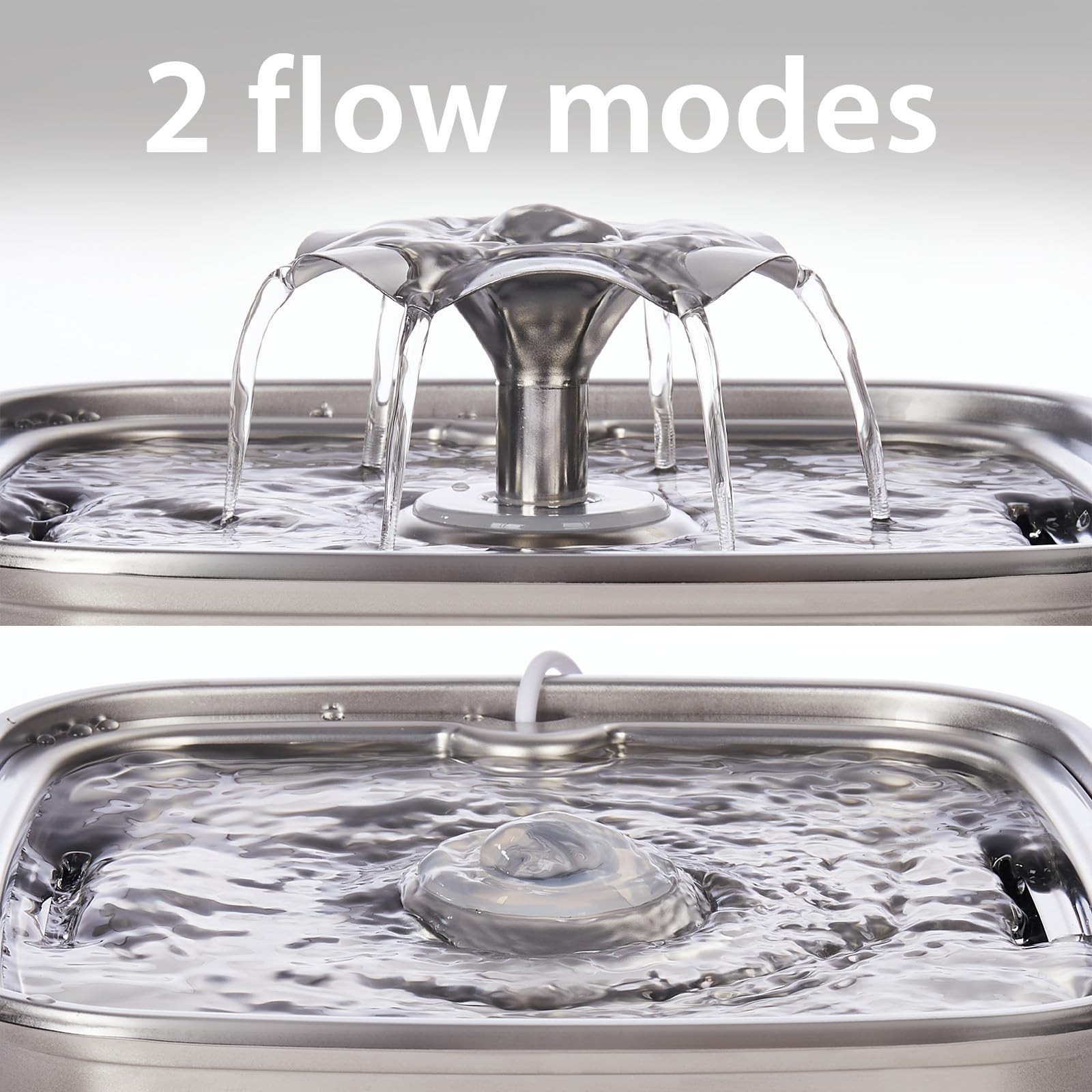 Stainless Steel Cat Water Fountain Veken Innovation Award Winner Cat Water Fountain, 108oz/3.2L Pet Fountain with 4 Replacement Filters & 4 Pre-Filter Sponges & Silicone Mat, for Cats, Dogs (Silver)