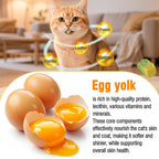 Freezed-Dried Cat Grass Treats, Catgrass Egg Yolk Duo Bites, Cat Dental Treats for Hairball Control and Healthy Coat, Cats Teething Stick (60g, EggYolk)