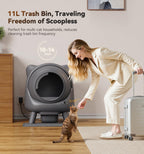 Self Cleaning Litter Box,Automatic Cat Litter Box for Multi Cats,FEELNEEDY Odor Control,litiere Pour Chat autonettoyant, Extra Large, APP Control,Safety Sensors, with 1 Trash Bag and Litter Mat