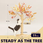 Meowoou Cat Scratching Post with Hanging Ball,33 inch Tall Cute Cat Toys for Indoor Cats with Sisal Rope,Palm Decor Cat Tree Tower for Kitten Scratcher Green