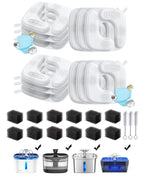 Stainless Steel Cat Water Fountain Veken Innovation Award Winner Cat Water Fountain, 108oz/3.2L Pet Fountain with 4 Replacement Filters & 4 Pre-Filter Sponges & Silicone Mat, for Cats, Dogs (Silver)