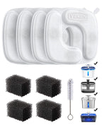 Stainless Steel Cat Water Fountain Veken Innovation Award Winner Cat Water Fountain, 108oz/3.2L Pet Fountain with 4 Replacement Filters & 4 Pre-Filter Sponges & Silicone Mat, for Cats, Dogs (Silver)