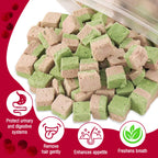 Freezed-Dried Cat Grass Treats, Catgrass Egg Yolk Duo Bites, Cat Dental Treats for Hairball Control and Healthy Coat, Cats Teething Stick (60g, EggYolk)