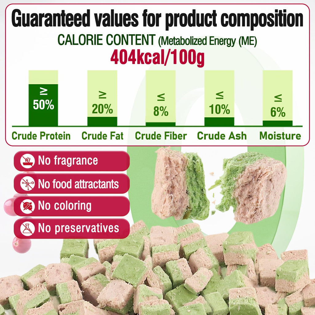 Freezed-Dried Cat Grass Treats, Catgrass Egg Yolk Duo Bites, Cat Dental Treats for Hairball Control and Healthy Coat, Cats Teething Stick (60g, EggYolk)