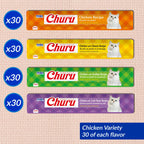 INABA Churu Cat Treats, Lickable, Squeezable Creamy Purée with Vitamin E, 14 Grams per Tube, 120 Tubes Total, Tuna Variety