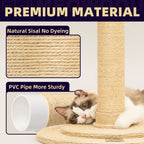 Meowoou Cat Scratching Post with Hanging Ball,33 inch Tall Cute Cat Toys for Indoor Cats with Sisal Rope,Palm Decor Cat Tree Tower for Kitten Scratcher Green
