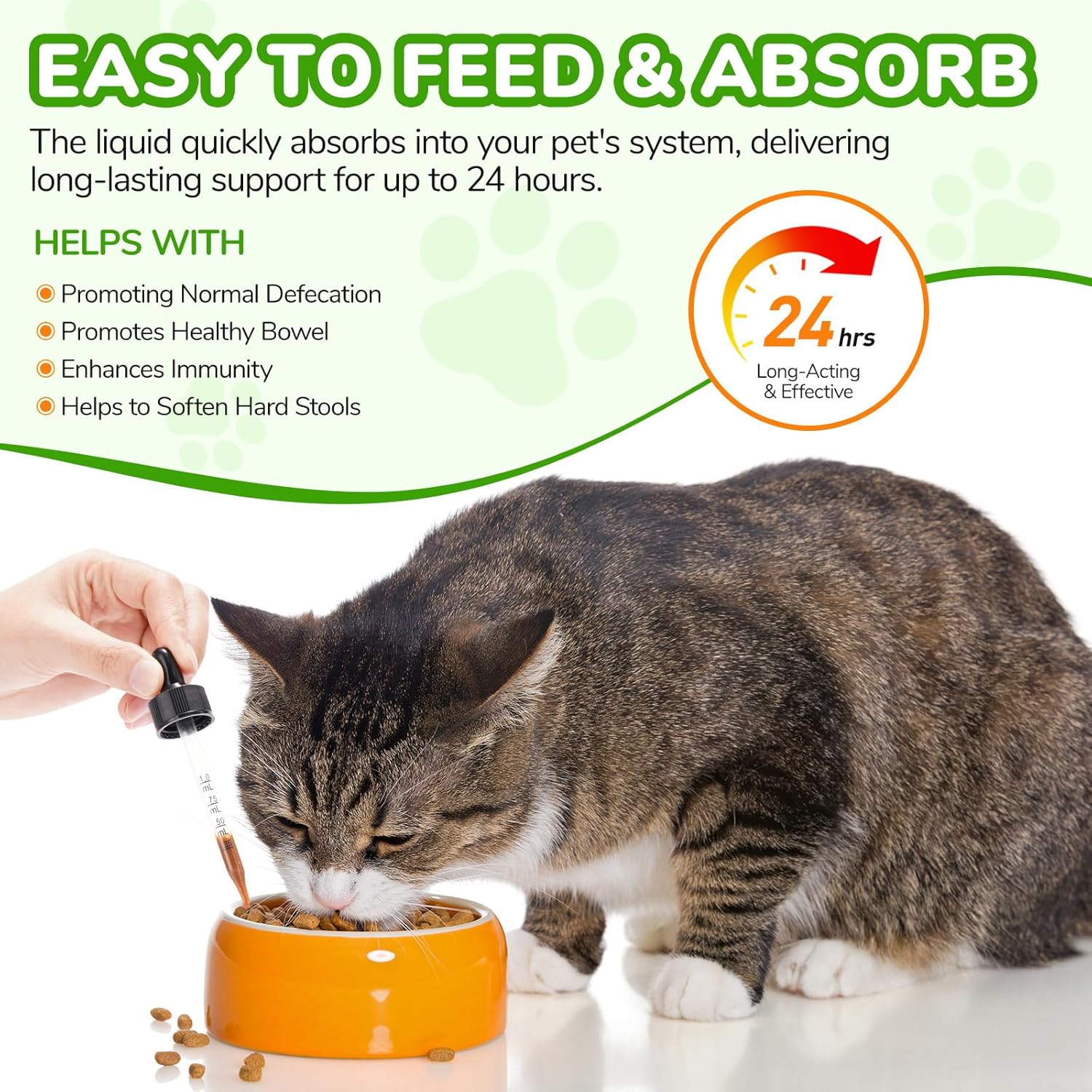Constipation Relief for Cat, 100% Natural Cat Constipation Treatment with 6 Probiotics for Cats Stool Softeners, Cats Laxative Constipation Relief, Promotes Digestive & Gut Health, 2.02 fl Oz