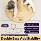 Meowoou Cat Scratching Post with Hanging Ball,33 inch Tall Cute Cat Toys for Indoor Cats with Sisal Rope,Palm Decor Cat Tree Tower for Kitten Scratcher Green