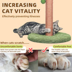 Meowoou Cat Scratching Post with Hanging Ball,33 inch Tall Cute Cat Toys for Indoor Cats with Sisal Rope,Palm Decor Cat Tree Tower for Kitten Scratcher Green