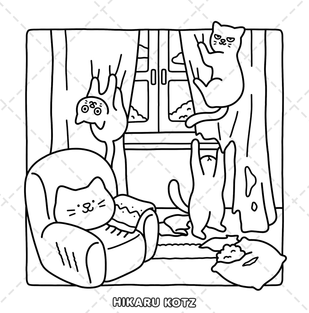 Naughty Cats: Cattitude Coloring Book for Adults and Teens