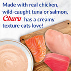 INABA Churu Cat Treats, Lickable, Squeezable Creamy Purée with Vitamin E, 14 Grams per Tube, 120 Tubes Total, Tuna Variety