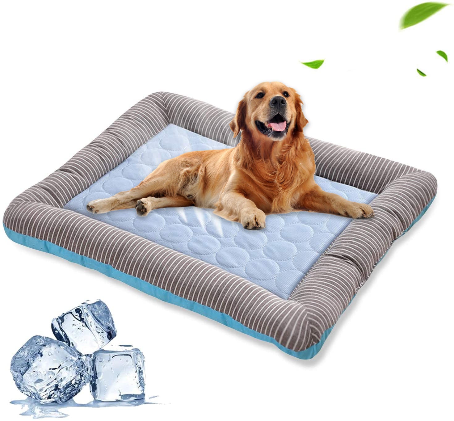 Pet Cooling Pad Bed For Dogs Cats Mat Pet Blanket Ice Silk Material Soft For Summer Sleeping  Blue Breathable