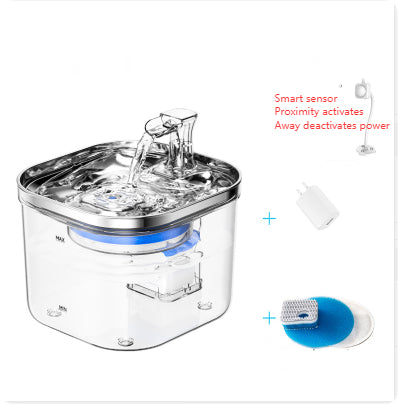 Stainless Steel Cat Water Feeder with Automatic Circulation plus Water Dispenser Intelligent Fountain Pets Accessories