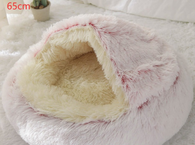 Cat Bed 2in1 Any Pet Winter Bedding That's Round Plush Warm and Soft