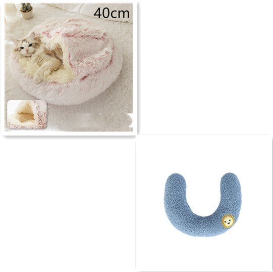 Cat Bed 2in1 Any Pet Winter Bedding That's Round Plush Warm and Soft