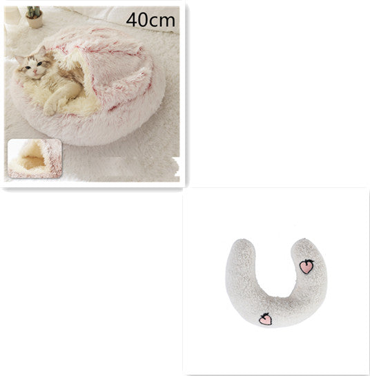 Cat Bed 2in1 Any Pet Winter Bedding That's Round Plush Warm and Soft