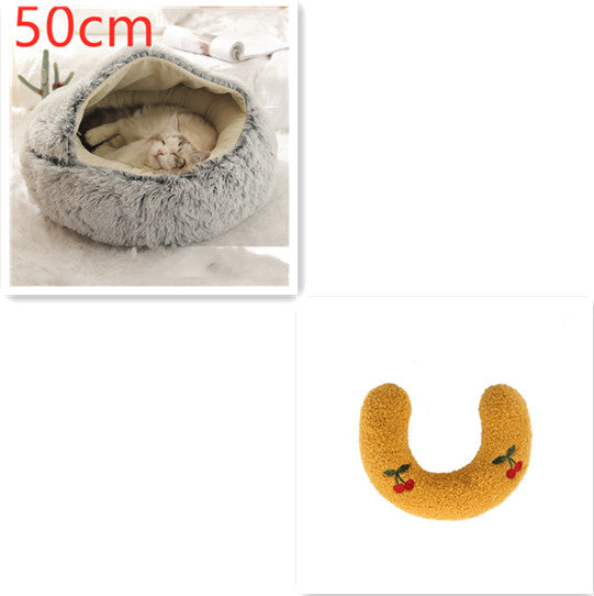Cat Bed 2in1 Any Pet Winter Bedding That's Round Plush Warm and Soft
