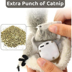 PROKEl Pet Toys, Cat Catnip Toys Flapping Squirrel, Rechargeable Touch Activated KittenToys, Lifelike Interactive Cats Toy Indoor, CatKicker Plush Toys For All Breeds Universalinteractive Toy Cat Toys