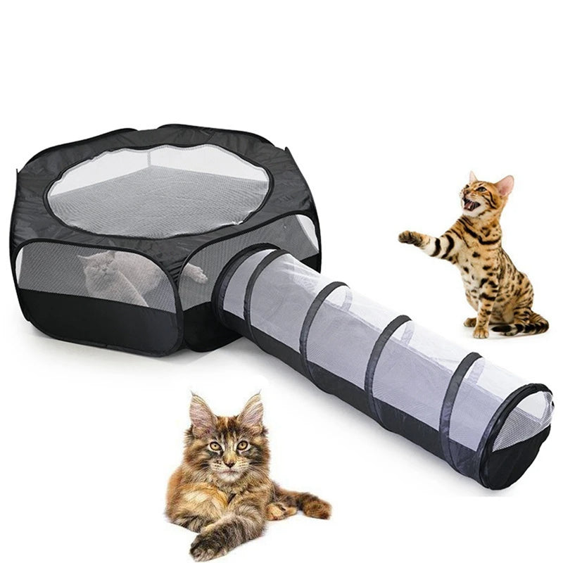 Cat or Dog Tent Both Removable or Foldable With Comfortable Touch Multifunctional For Indoor or Outdoor Napping or Babysitting Tool From Tunnel to Tent Only