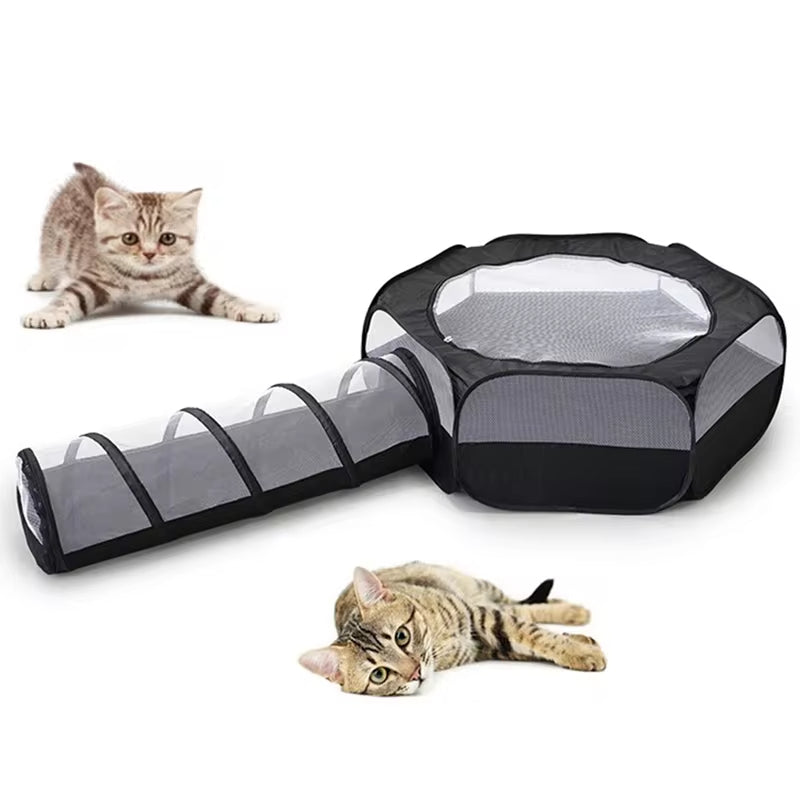 Cat or Dog Tent Both Removable or Foldable With Comfortable Touch Multifunctional For Indoor or Outdoor Napping or Babysitting Tool From Tunnel to Tent Only