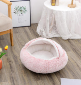 Cat Bed 2in1 Any Pet Winter Bedding That's Round Plush Warm and Soft