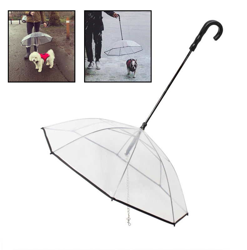 Cat or Dog Transparent Umbrella With Traction Chain Removable Umbrella