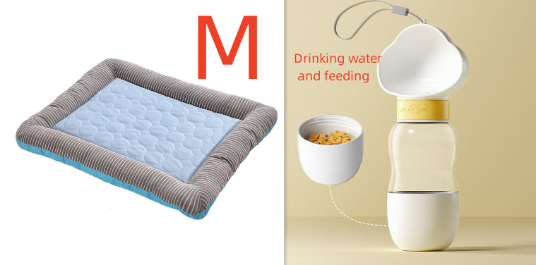 Pet Cooling Pad Bed For Dogs Cats Mat Pet Blanket Ice Silk Material Soft For Summer Sleeping  Blue Breathable