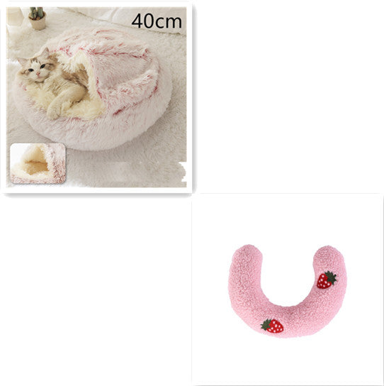 Cat Bed 2in1 Any Pet Winter Bedding That's Round Plush Warm and Soft