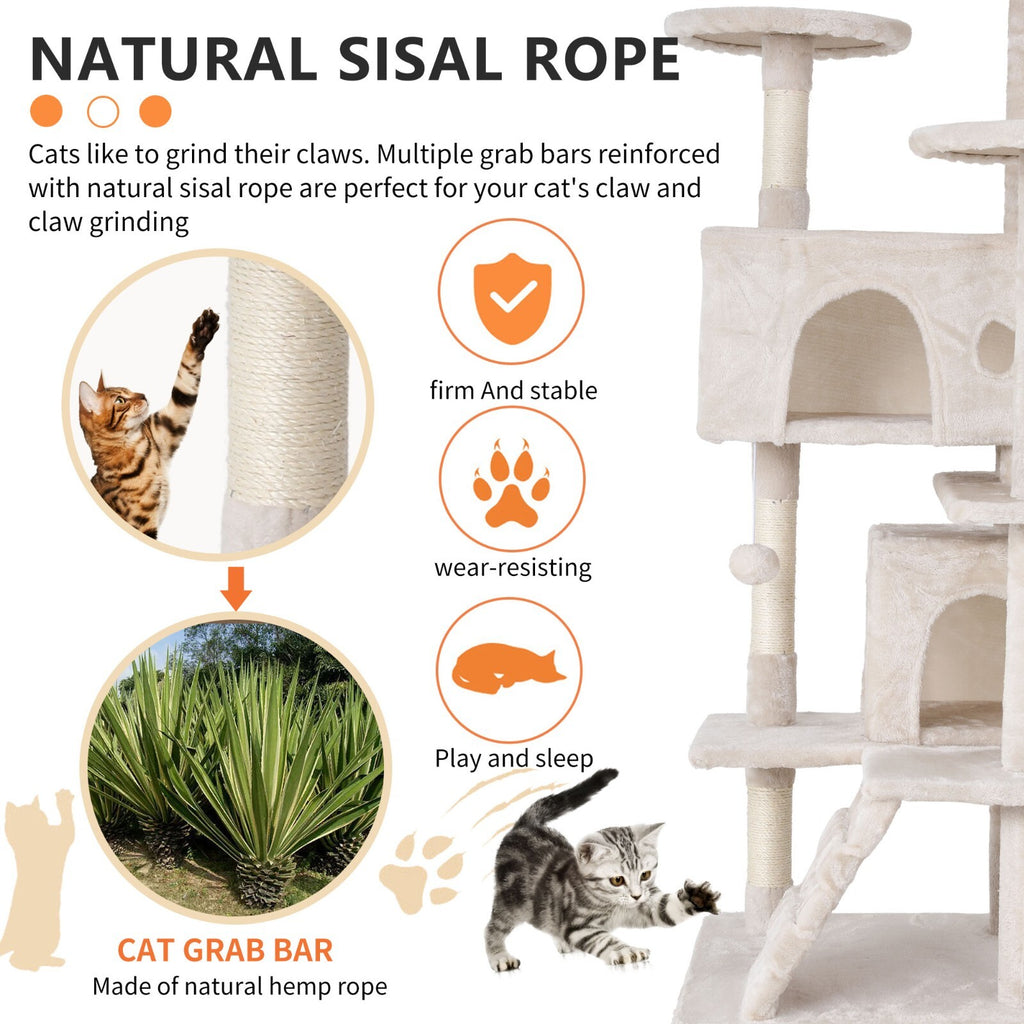 Multi Level Cat Tree Tower Furniture Activity Center with Scratching Posts