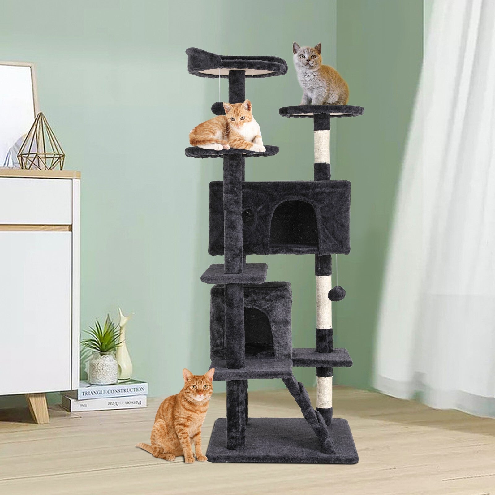 Multi Level Cat Tree Tower Furniture Activity Center with Scratching Posts