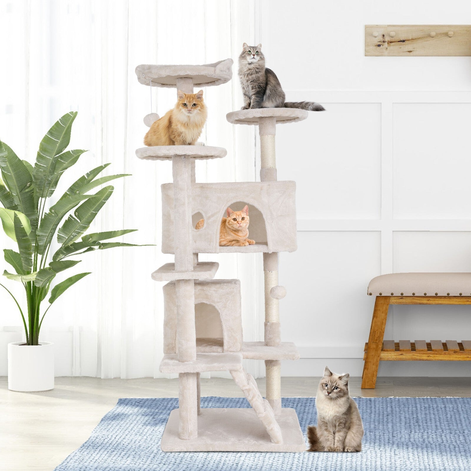 Multi Level Cat Tree Tower Furniture Activity Center with Scratching Posts