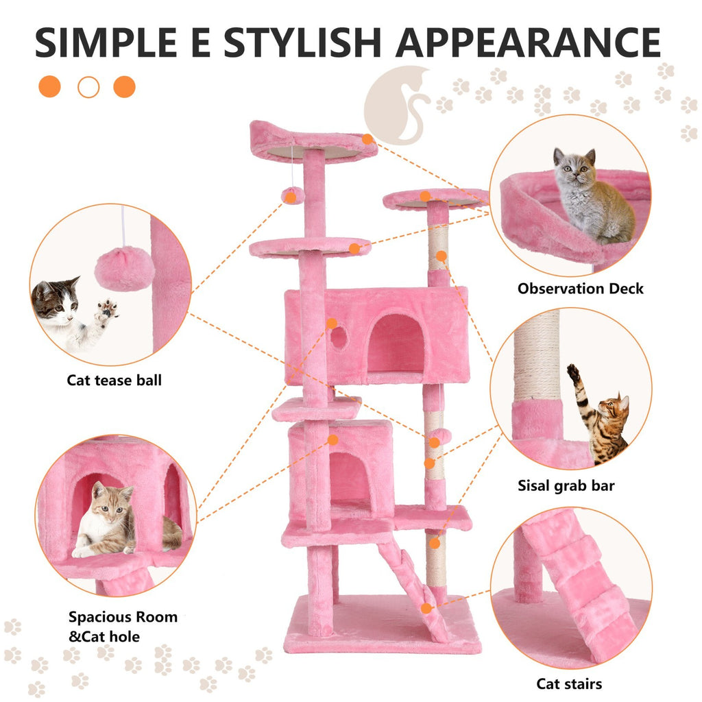 Multi Level Cat Tree Tower Furniture Activity Center with Scratching Posts