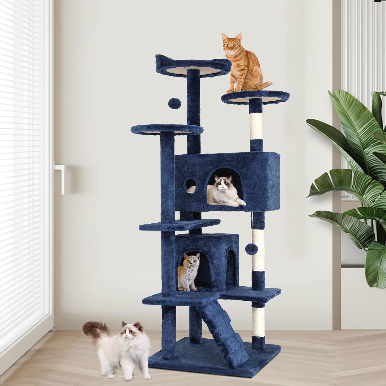 Multi Level Cat Tree Tower Furniture Activity Center with Scratching Posts