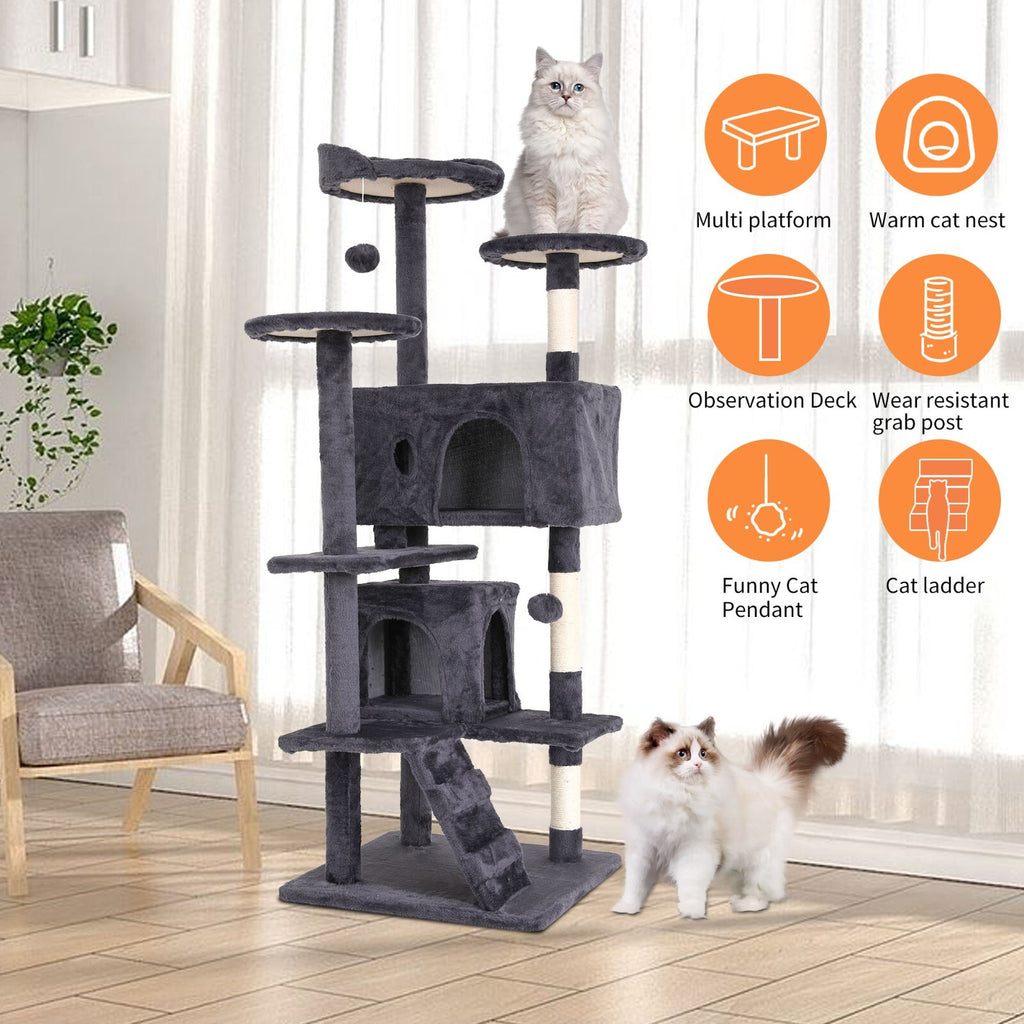 Multi Level Cat Tree Tower Furniture Activity Center with Scratching Posts