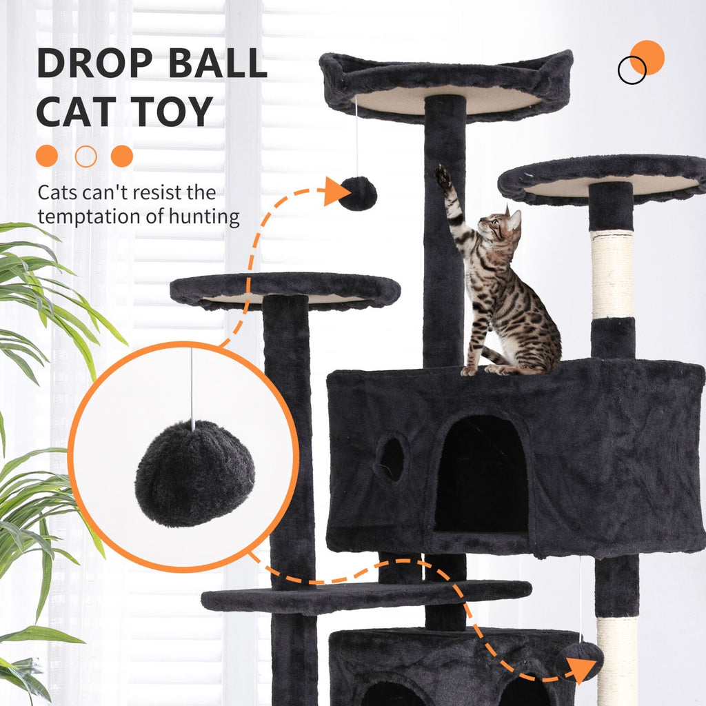 Multi Level Cat Tree Tower Furniture Activity Center with Scratching Posts