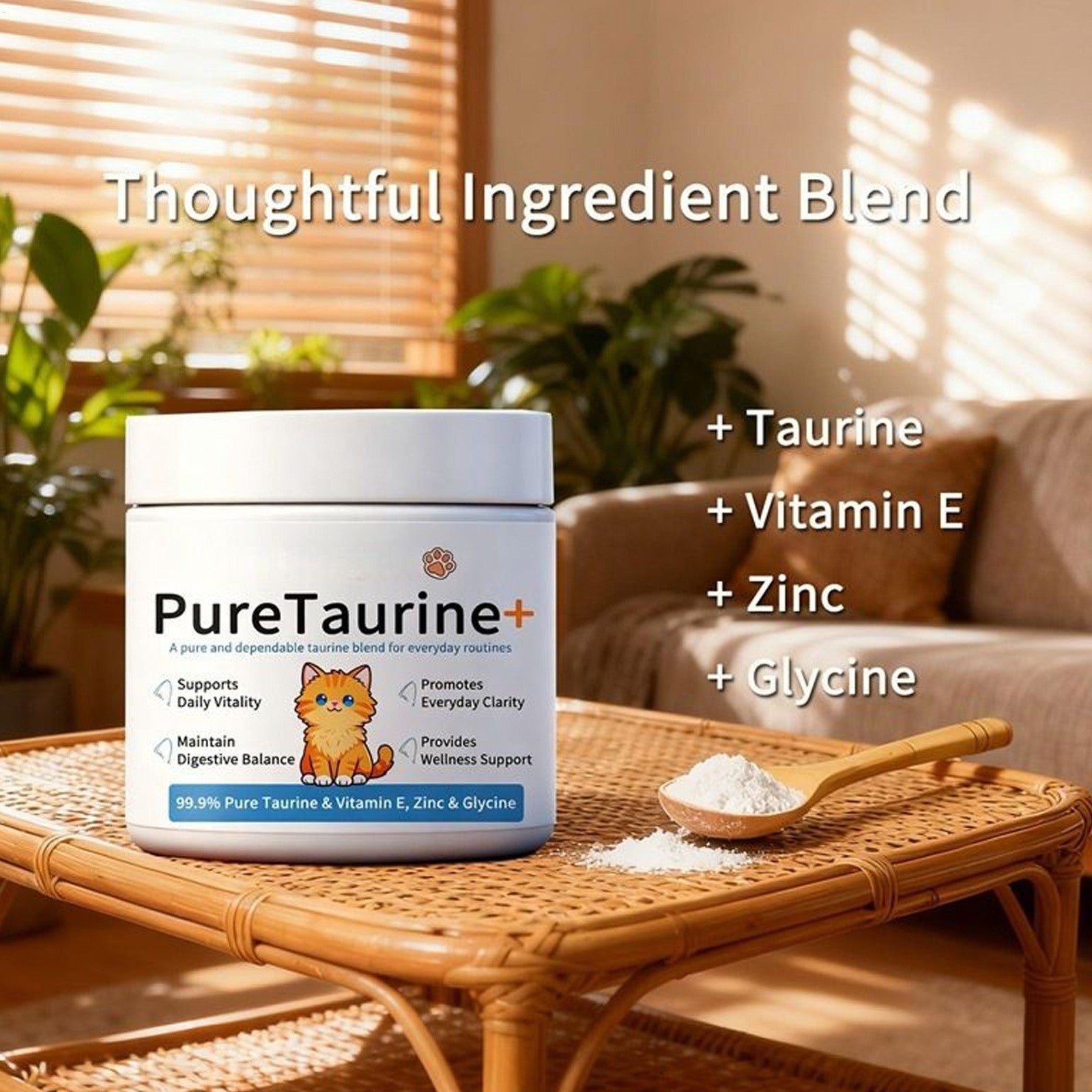 Taurine for Cats Taurine Powder Supplement 200g Nutrition Cat Digestive Support