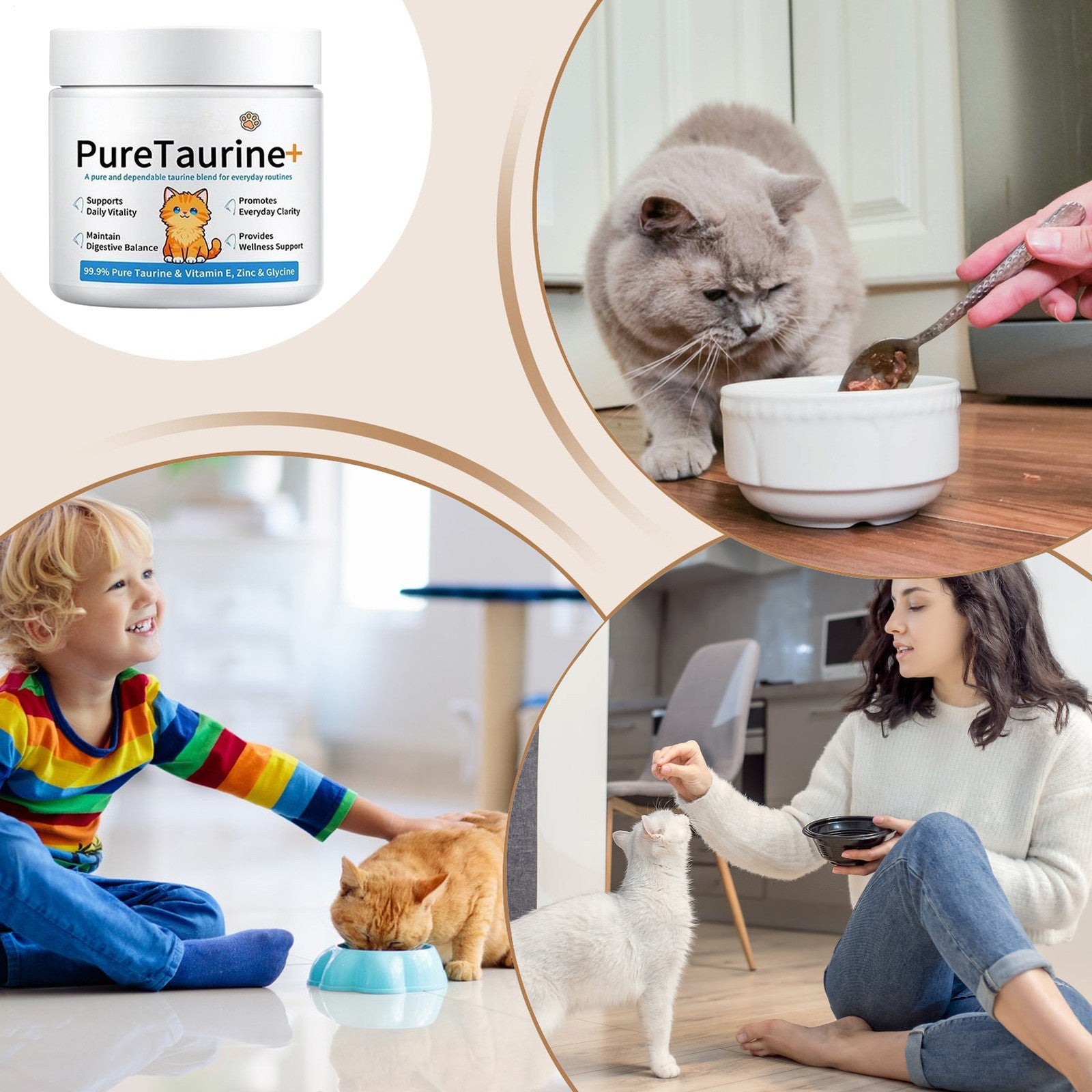 Taurine for Cats Taurine Powder Supplement 200g Nutrition Cat Digestive Support