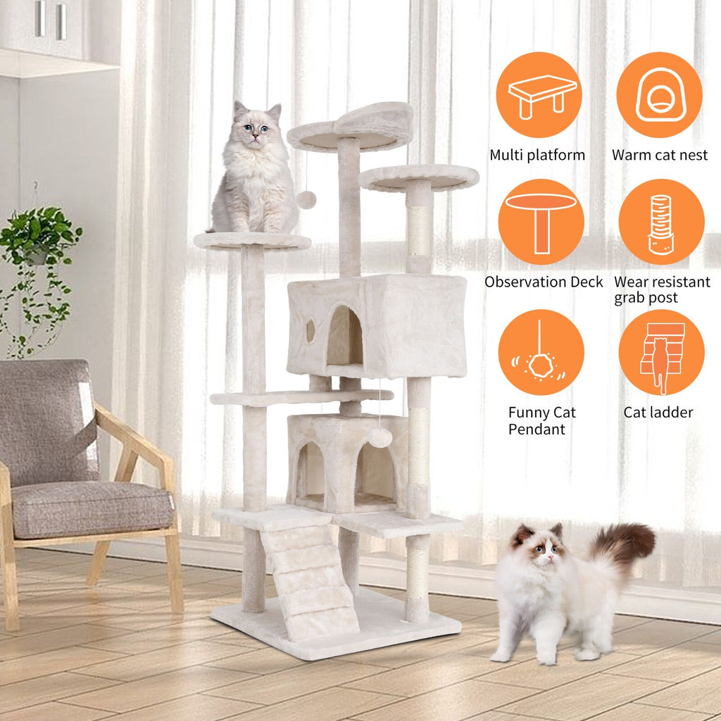 Multi Level Cat Tree Tower Furniture Activity Center with Scratching Posts